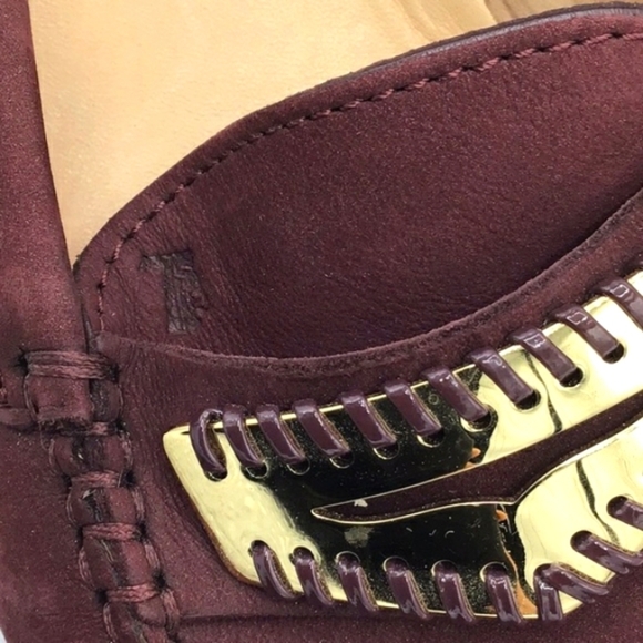 TOD’S Burgundy Suede Driving Loafers Size 36.5 - Picture 7 of 14